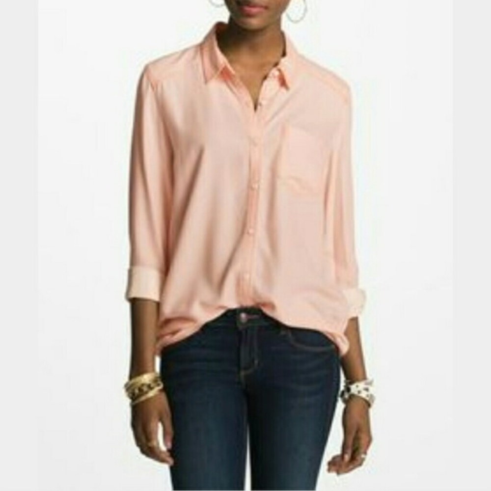 Rubbish Pink Long Sleeve Button Up
